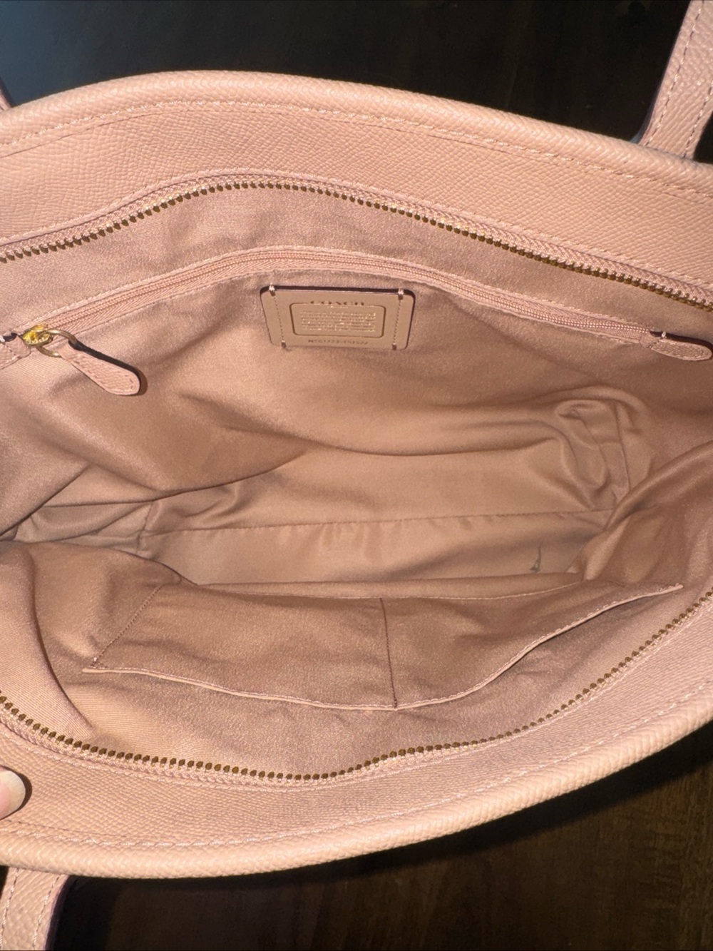 Coach City Tote Bag Crossgrain Leather Purse Pink F57522 Shoulder Double Handle - Picture 6 of 12